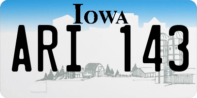 IA license plate ARI143