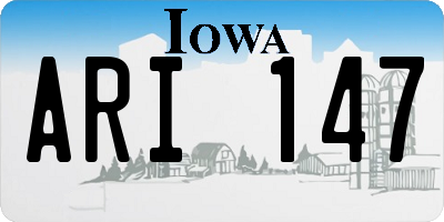 IA license plate ARI147