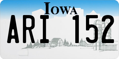 IA license plate ARI152