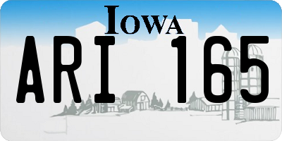 IA license plate ARI165