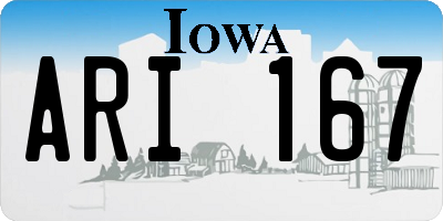 IA license plate ARI167