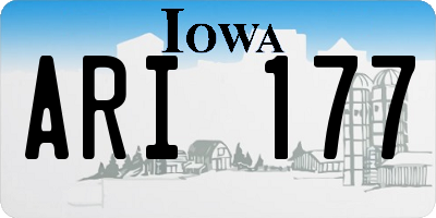 IA license plate ARI177