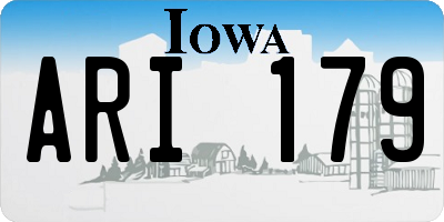 IA license plate ARI179
