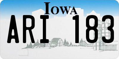 IA license plate ARI183