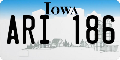 IA license plate ARI186