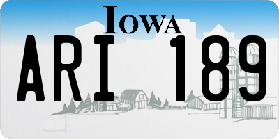 IA license plate ARI189