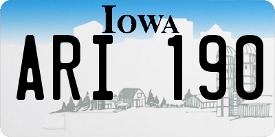 IA license plate ARI190