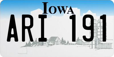 IA license plate ARI191