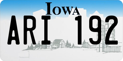 IA license plate ARI192