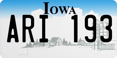 IA license plate ARI193