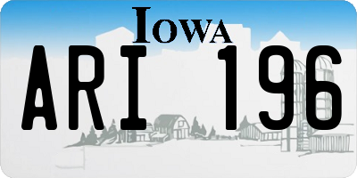 IA license plate ARI196
