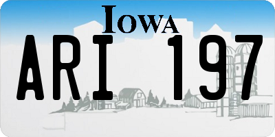 IA license plate ARI197