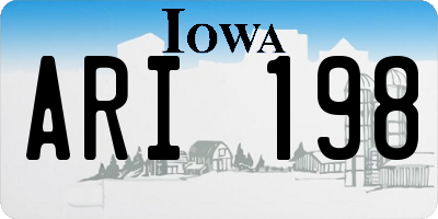 IA license plate ARI198