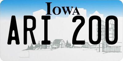 IA license plate ARI200