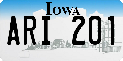 IA license plate ARI201