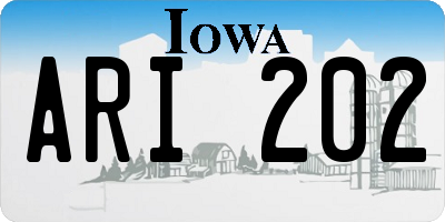 IA license plate ARI202