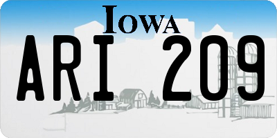 IA license plate ARI209
