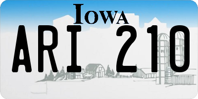IA license plate ARI210