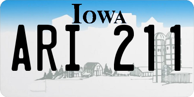 IA license plate ARI211