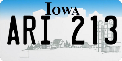 IA license plate ARI213