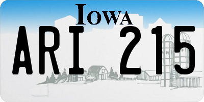 IA license plate ARI215