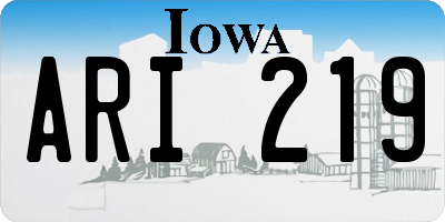 IA license plate ARI219
