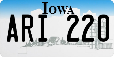 IA license plate ARI220