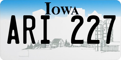 IA license plate ARI227