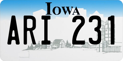IA license plate ARI231