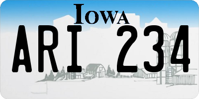 IA license plate ARI234