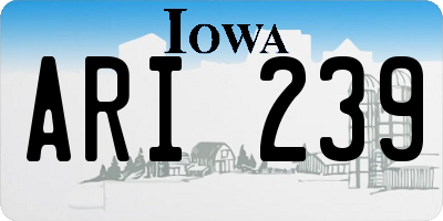 IA license plate ARI239