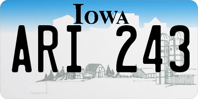 IA license plate ARI243