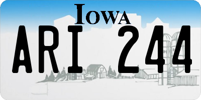 IA license plate ARI244