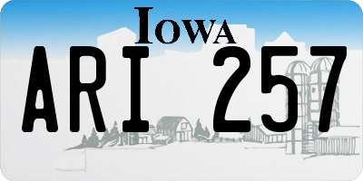 IA license plate ARI257