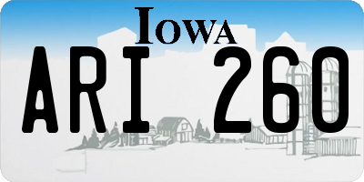 IA license plate ARI260