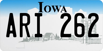 IA license plate ARI262