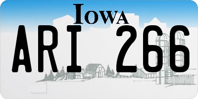 IA license plate ARI266