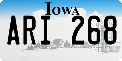 IA license plate ARI268