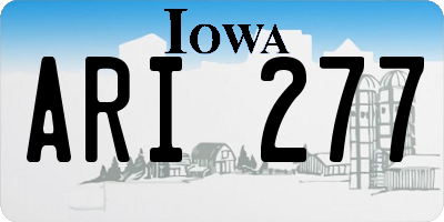 IA license plate ARI277