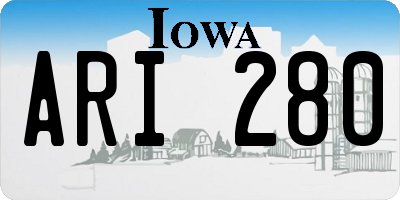 IA license plate ARI280