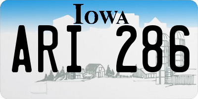 IA license plate ARI286