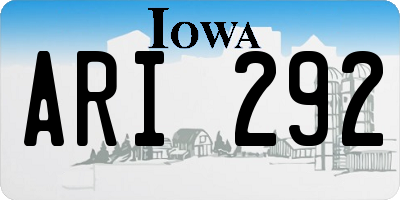 IA license plate ARI292