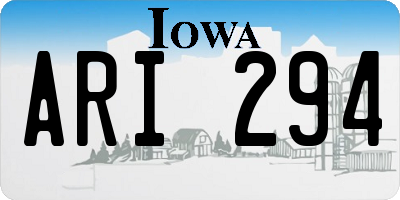 IA license plate ARI294