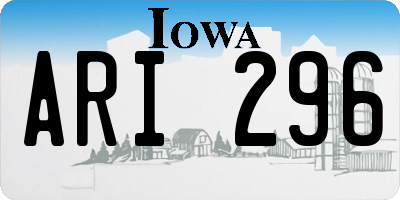 IA license plate ARI296