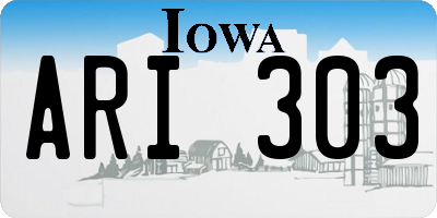 IA license plate ARI303