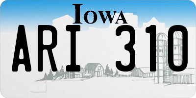 IA license plate ARI310