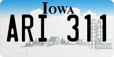 IA license plate ARI311