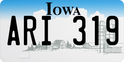 IA license plate ARI319