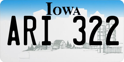 IA license plate ARI322