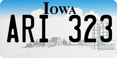 IA license plate ARI323